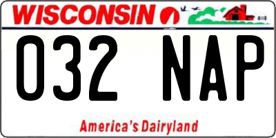 WI license plate 032NAP