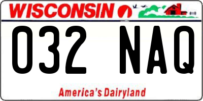 WI license plate 032NAQ