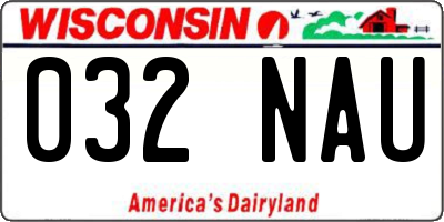 WI license plate 032NAU