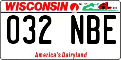 WI license plate 032NBE