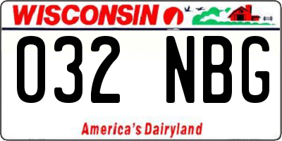 WI license plate 032NBG