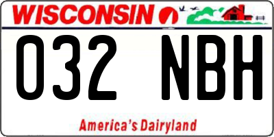 WI license plate 032NBH