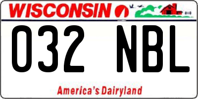 WI license plate 032NBL