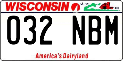 WI license plate 032NBM