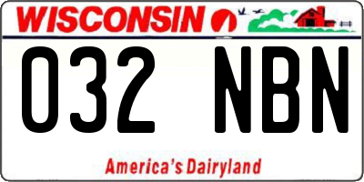 WI license plate 032NBN
