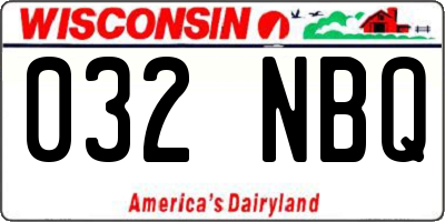 WI license plate 032NBQ