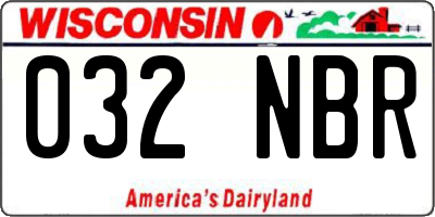 WI license plate 032NBR