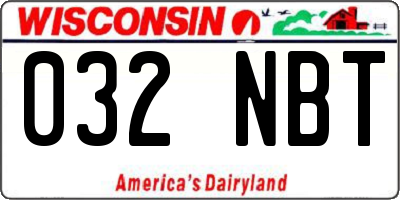 WI license plate 032NBT