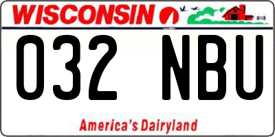 WI license plate 032NBU
