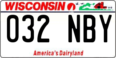 WI license plate 032NBY