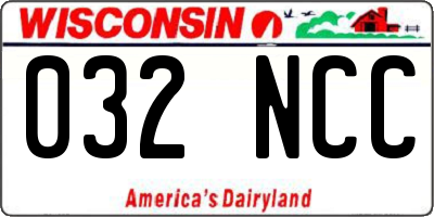 WI license plate 032NCC