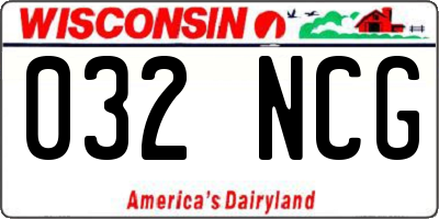 WI license plate 032NCG