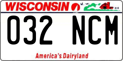 WI license plate 032NCM