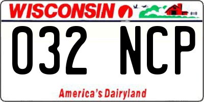 WI license plate 032NCP