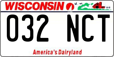 WI license plate 032NCT