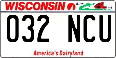 WI license plate 032NCU