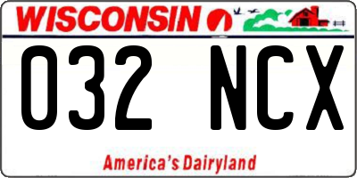 WI license plate 032NCX