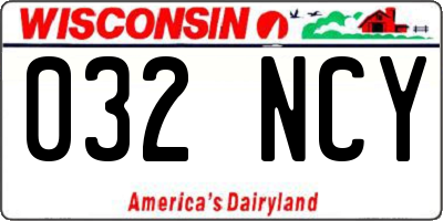 WI license plate 032NCY