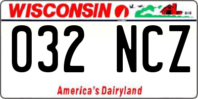 WI license plate 032NCZ