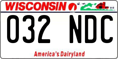 WI license plate 032NDC