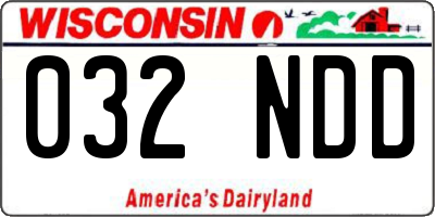 WI license plate 032NDD