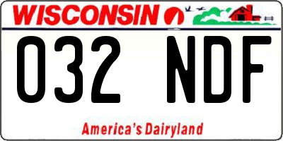 WI license plate 032NDF