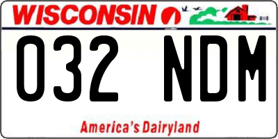 WI license plate 032NDM