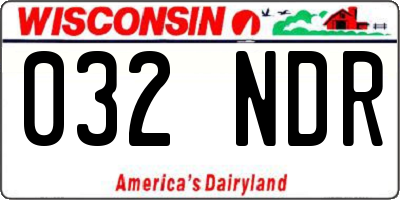 WI license plate 032NDR