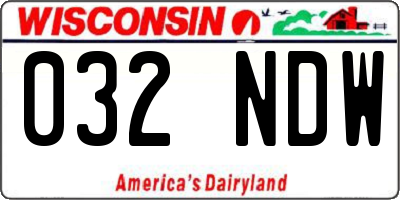WI license plate 032NDW