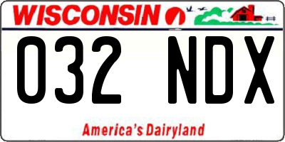 WI license plate 032NDX