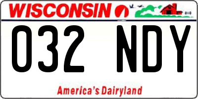 WI license plate 032NDY