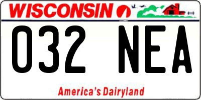 WI license plate 032NEA