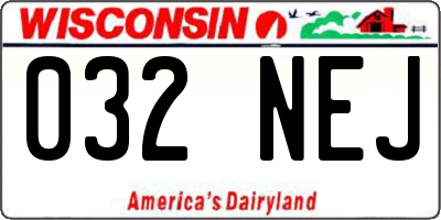 WI license plate 032NEJ