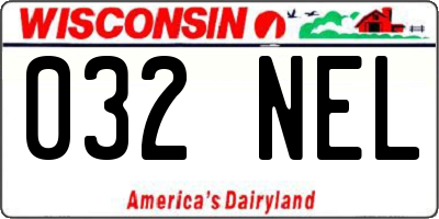 WI license plate 032NEL