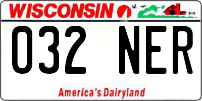 WI license plate 032NER