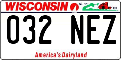 WI license plate 032NEZ