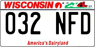 WI license plate 032NFD