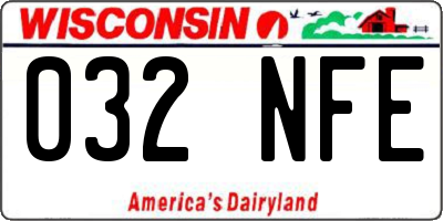 WI license plate 032NFE