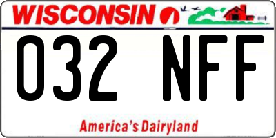 WI license plate 032NFF