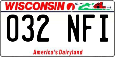 WI license plate 032NFI
