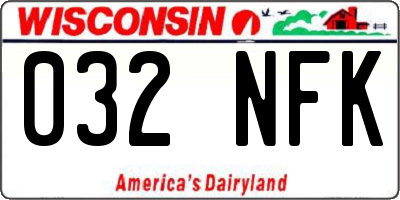 WI license plate 032NFK