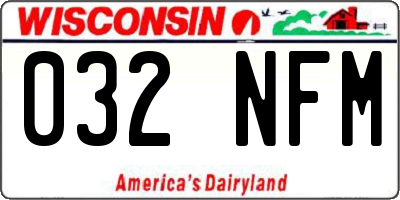 WI license plate 032NFM