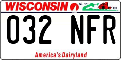 WI license plate 032NFR