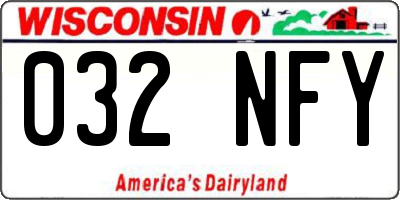 WI license plate 032NFY
