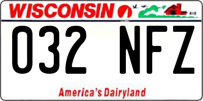 WI license plate 032NFZ