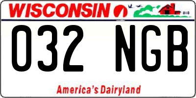 WI license plate 032NGB