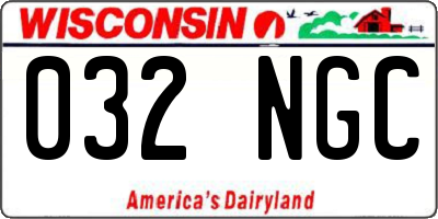 WI license plate 032NGC