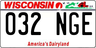 WI license plate 032NGE
