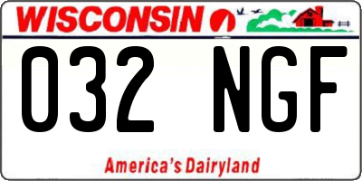 WI license plate 032NGF