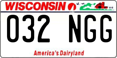 WI license plate 032NGG